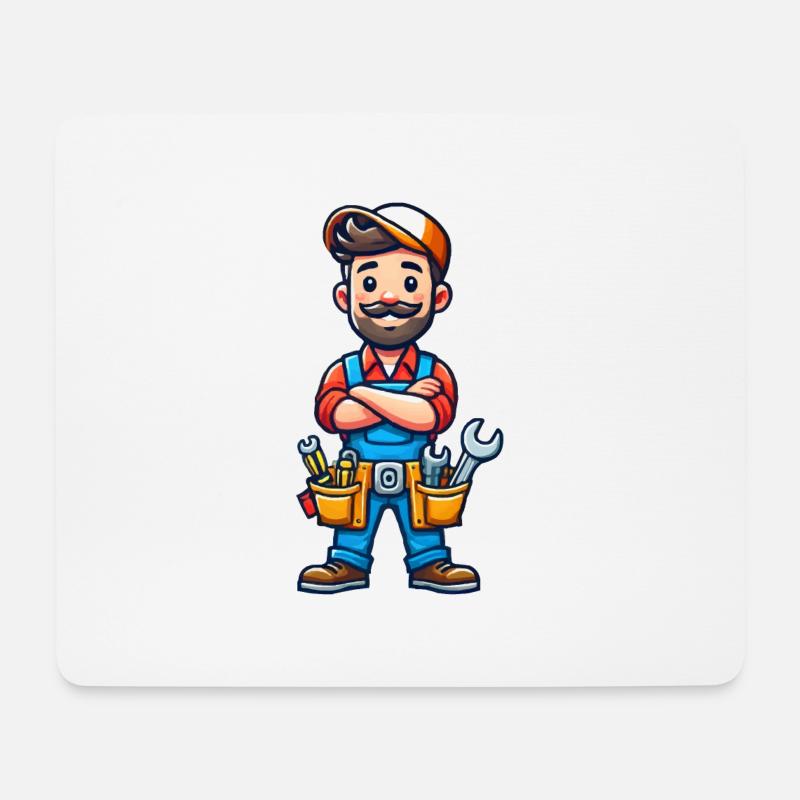 Handwerker - Mousepad (Querformat) - Weiß