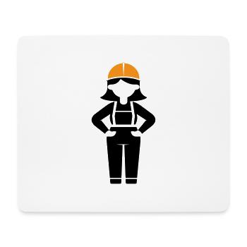 Construction Worker Woman - Mouse Pad (horizontal) - white - Front