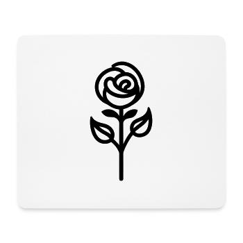 Rosa Blume - Mousepad (Querformat) - Weiß - Vorne