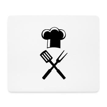Coutellerie de chef - Tapis de souris (format paysage) - blanc - Devant