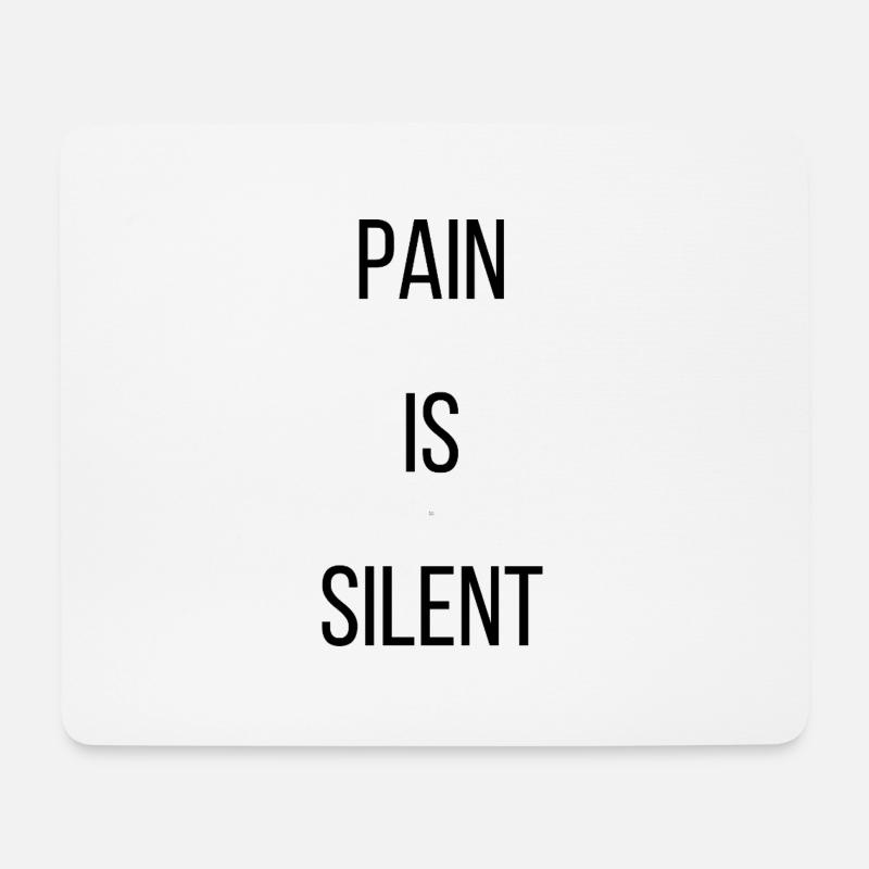 PAIN IS SILENT Bebas Neue - Mousepad (Querformat) - Weiß