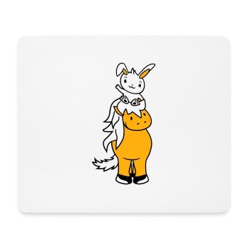 Bunny Horse Riding Rider Pony Horse Waving Cute - Mouse Pad (horizontal) - white - Front