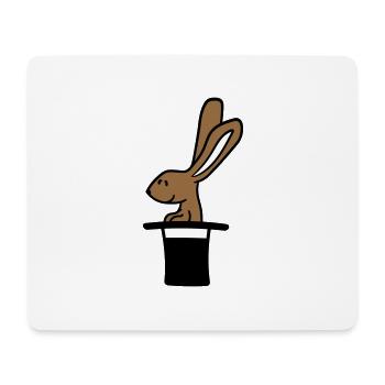 Hase Zylinder Hut Zauberer Kaninchen zaubern süß - Mousepad (Querformat) - Weiß - Vorne