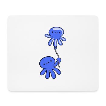 pieuvre tenant ballon mignon enfant heureux bande dessinée - Tapis de souris (format paysage) - blanc - Devant