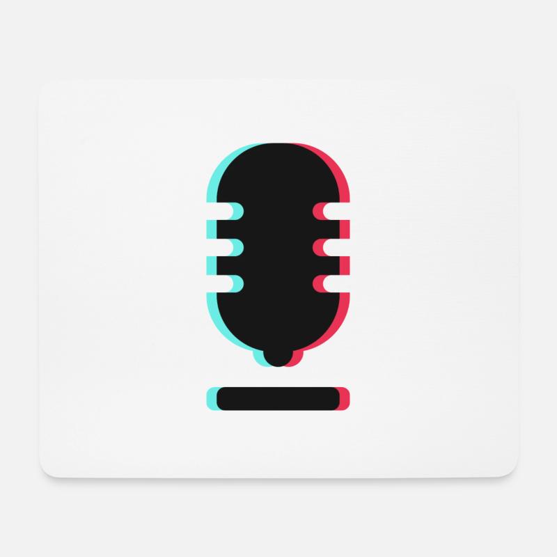 Microphone Logo - Mouse Pad (horizontal) - white