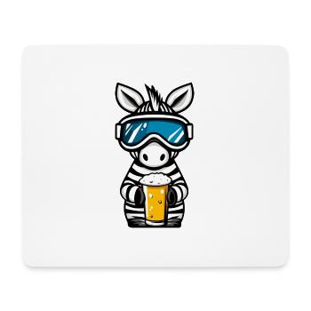 Bière Zebra Ski - Tapis de souris (format paysage) - blanc - Devant