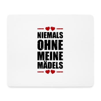 Niemals Ohne Meine Mädels Team - Mousepad (Querformat) - Weiß - Vorne