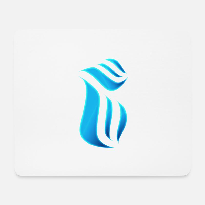 Bleu flamme - Tapis de souris (format paysage) - blanc