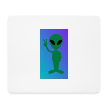 Alien Peace - Mousepad (Querformat) - Weiß - Vorne