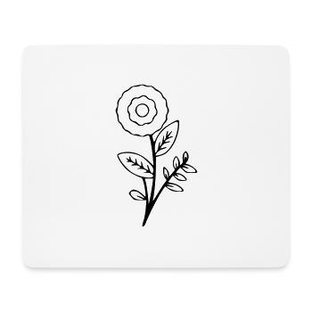 Blume Zeichnung Natur Skizze schwarz - Mousepad (Querformat) - Weiß - Vorne