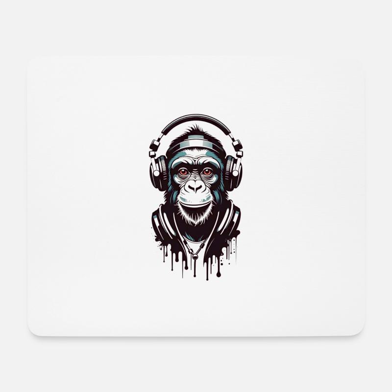 Funky Affe - Mousepad (Querformat) - Weiß