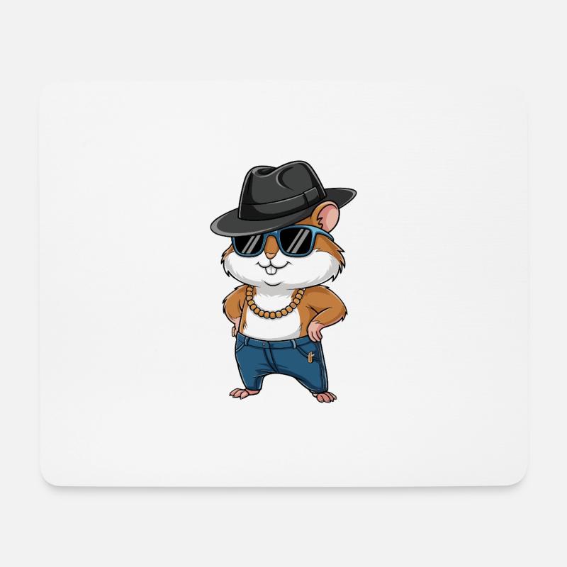 Coole Hamster Hamster Fan Sonnenbrille - Mousepad (Querformat) - Weiß