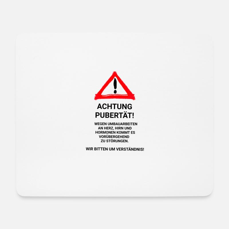 Achtung Pubertät! - Mousepad (Querformat) - Weiß