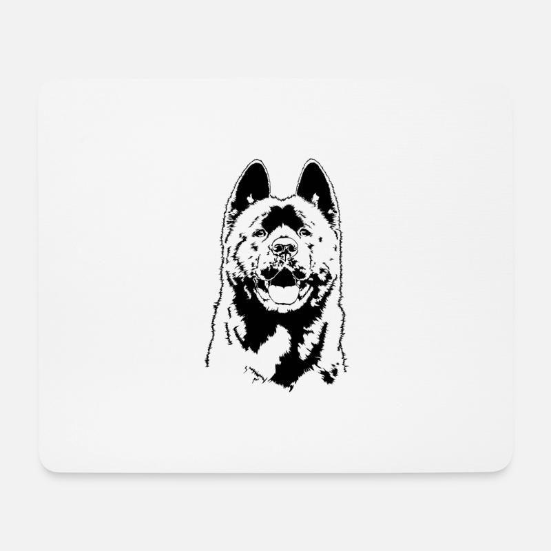 AMERICAN AKITA Hund Hunde Portrait Wilsigns - Mousepad (Querformat) - Weiß