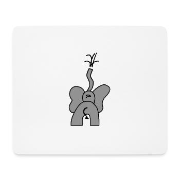 Elefant - Mousepad (Querformat) - Weiß - Vorne