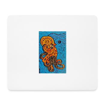 Krake, selbst gezeichnet - Mousepad (Querformat) - Weiß - Vorne