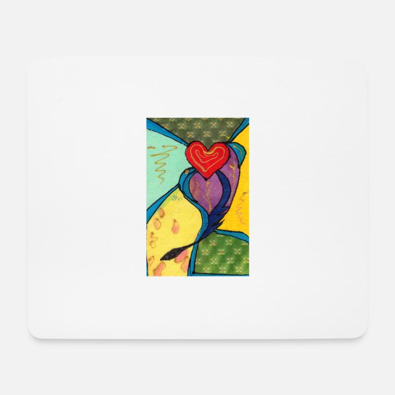Herz - Mousepad (Querformat) - Weiß