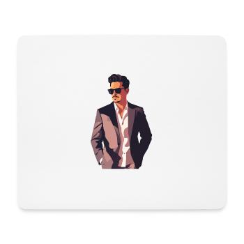 Gentleman Noir Powerlook Style urbain décontracté - Tapis de souris (format paysage) - blanc - Devant