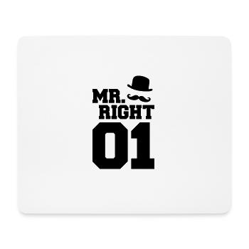 Mr. Right idée cadeau T-shirt énonciations drôles - Tapis de souris (format paysage) - blanc - Devant