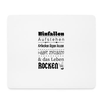 Aufstehen und das Leben ROCKEN :) - Mousepad (Querformat) - Weiß - Vorne
