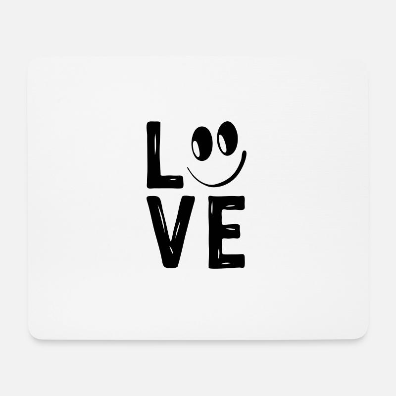 Love Smile Liebe Herzchen Herzen Lachen Happy - Mousepad (Querformat) - Weiß