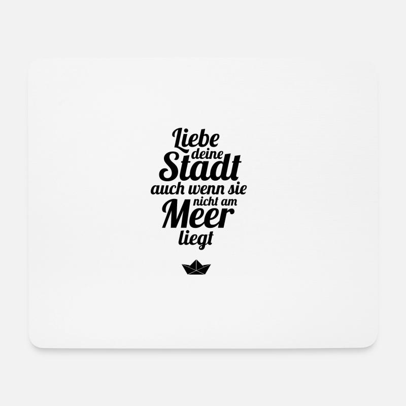 Liebe deine Stadt Meer - Mousepad (Querformat) - Weiß