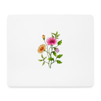 fleurs - Tapis de souris (format paysage) - blanc - Devant