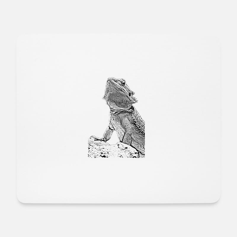 Bartagamen die Echse - Mousepad (Querformat) - Weiß