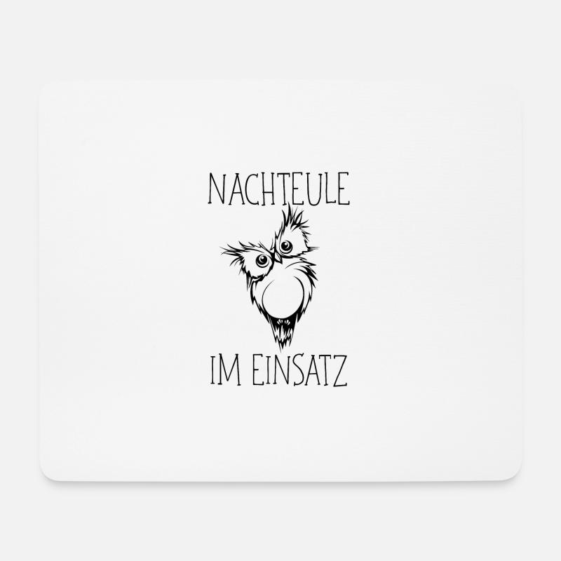 Nachteule im Einsatz Eule Müde Krankenschwester - Mousepad (Querformat) - Weiß