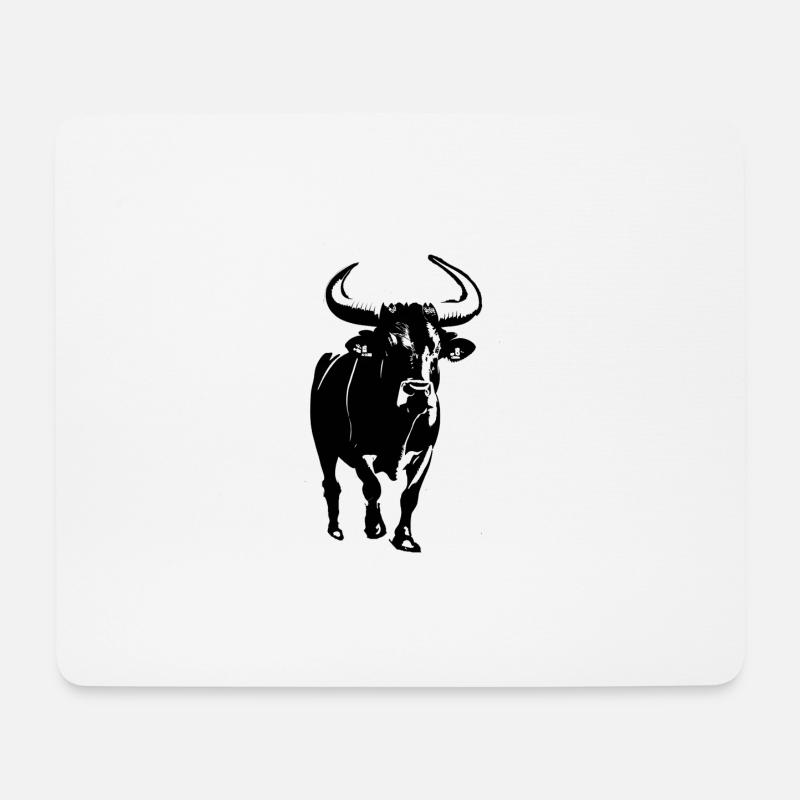 TAUREAU - Tapis de souris (format paysage) - blanc
