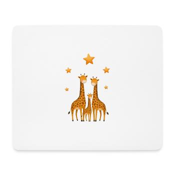 Giraffen Familie Sterne Baby Kinderzimmer - Mousepad (Querformat) - Weiß - Vorne
