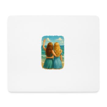Copines au bord de la mer Design - Tapis de souris (format paysage) - blanc - Devant