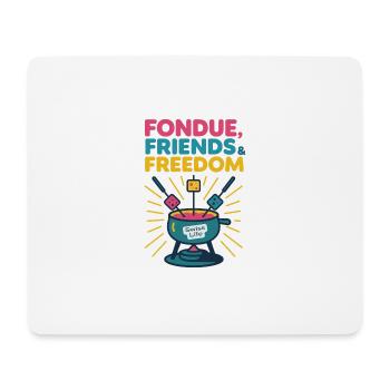 Fondue, Friends & Freedom - Tapis de souris (format paysage) - blanc - Devant