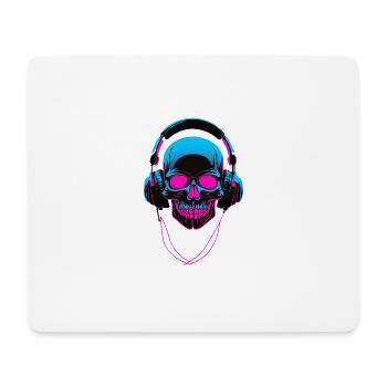 Neon Skull with Headphones - Mouse Pad (horizontal) - white - Front