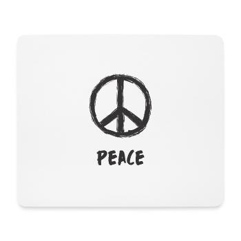 Peace-Zeichen Friedenssymbol tolerant weltoffen - Mousepad (Querformat) - Weiß - Vorne