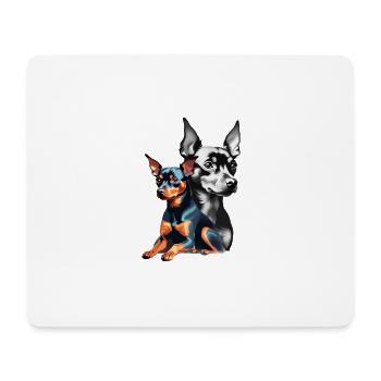 Pinscher - Motiv auf Kleidung und Accesoires - Mousepad (Querformat) - Weiß - Vorne