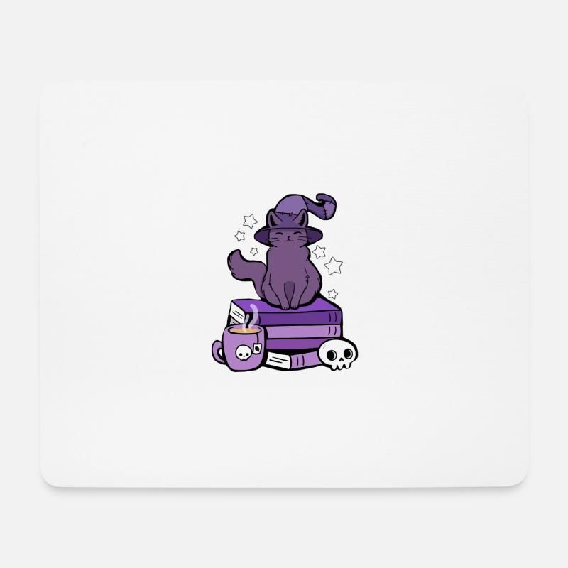 WITCH CAT - Mouse Pad (horizontal) - white
