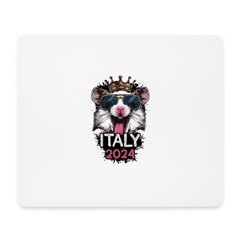 Italie 2024 Hamster de fête - Tapis de souris (format paysage) - blanc - Devant