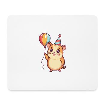 Hamster Geburtstag Comic - Mousepad (Querformat) - Weiß - Vorne