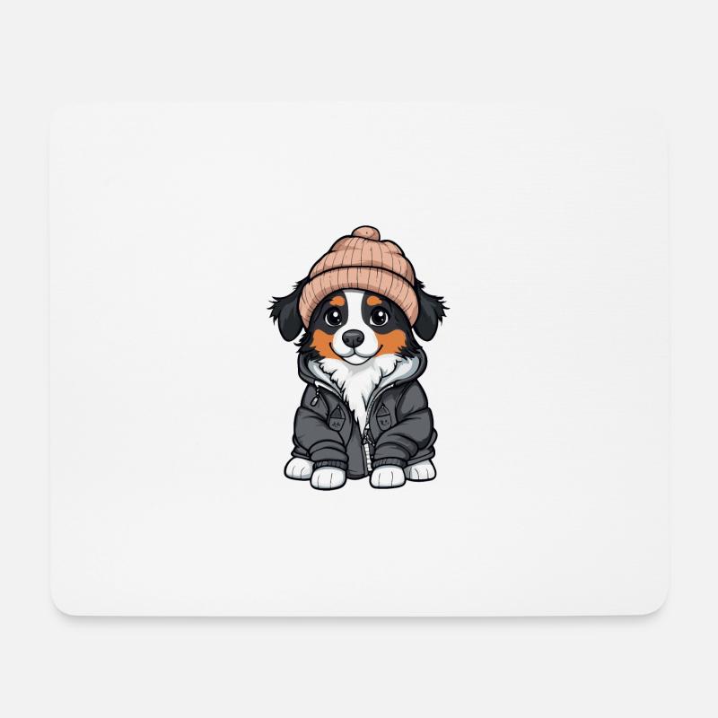 Australischer Schäferhund Stylisch - Mousepad (Querformat) - Weiß