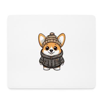 Chien Corgi élégant - Tapis de souris (format paysage) - blanc - Devant