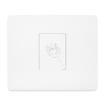 Rose fineline schwarz - Mousepad (Querformat) - Weiß - Vorne