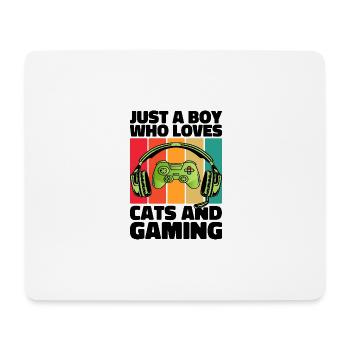 Gamer und Katzen: Videospiele und katzenartige Komplizenschaft - Mousepad (Querformat) - Weiß - Vorne