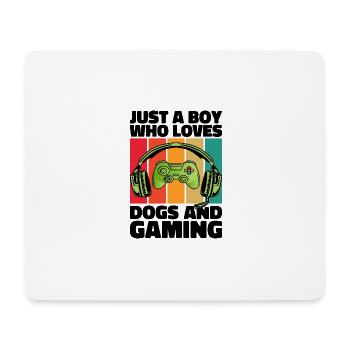 Gamer and Dogs: Video Games and Canine Loyalty - Mouse Pad (horizontal) - white - Front