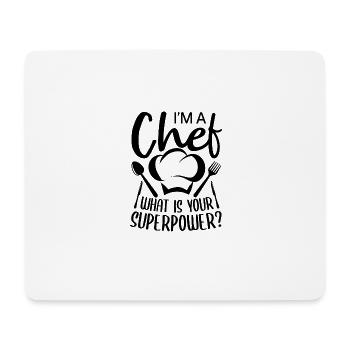 Chef Chef Chef Cuisine Drôle de dicton - Tapis de souris (format paysage) - blanc - Devant
