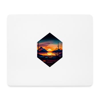 Sunset Geometric Landscape Design - Mouse Pad (horizontal) - white - Front