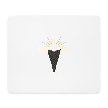 Sonne im Eis - Mousepad (Querformat) - Weiß - Vorne