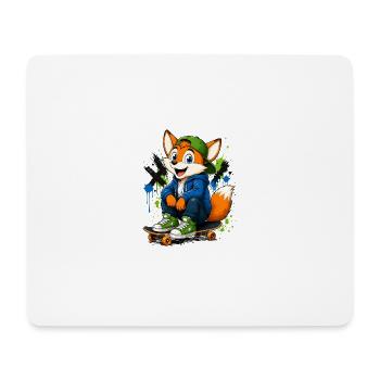 08_Miofox_Skater - Mousepad (Querformat) - Weiß - Vorne
