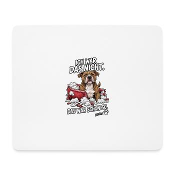 Hund im Kissenchaos - Mousepad (Querformat) - Weiß - Vorne