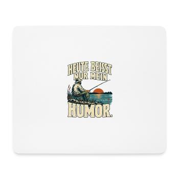 Angeln – Heute beißt nur mein Humor - Mousepad (Querformat) - Weiß - Vorne